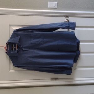 Men's blue 100% cotton 16.5 neck dress shirt